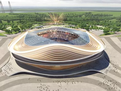 Stadion üçün böyük span polad konstruksiyalar